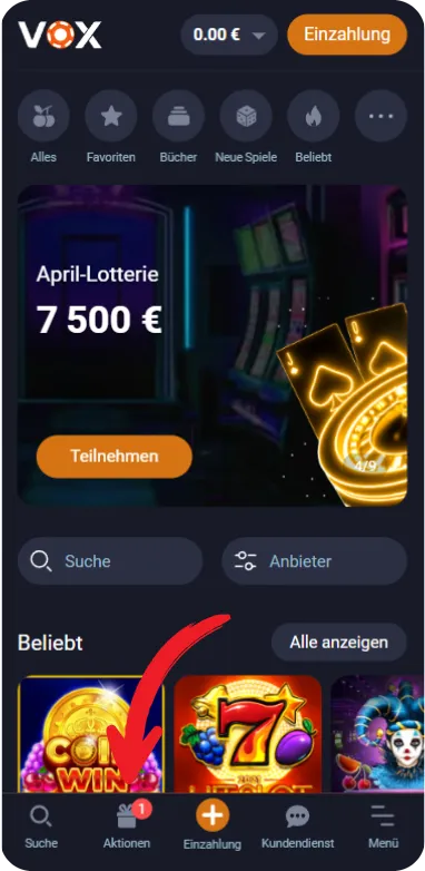 Aktionen prüfen
