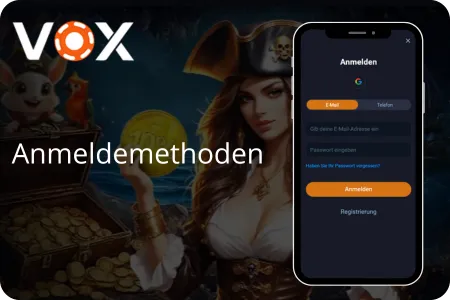 Vox Casino Anmeldemethoden