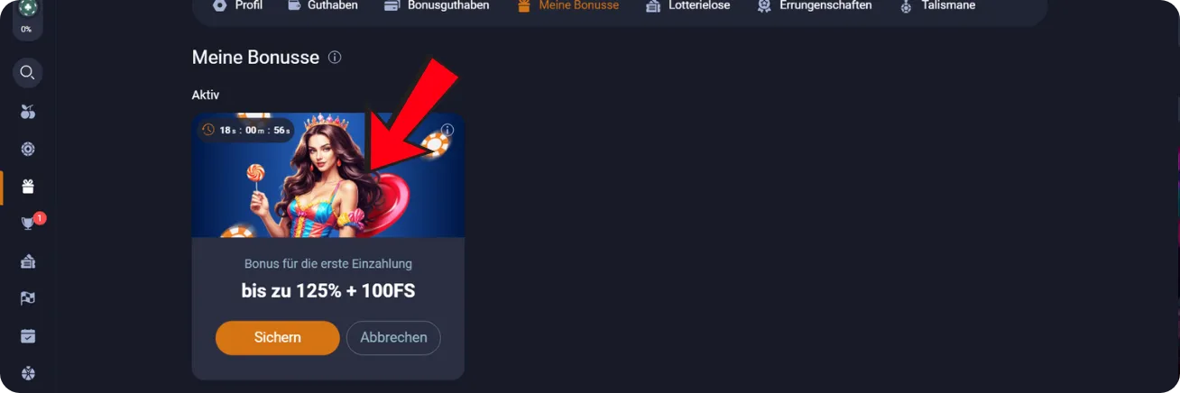 Bonus aktivieren