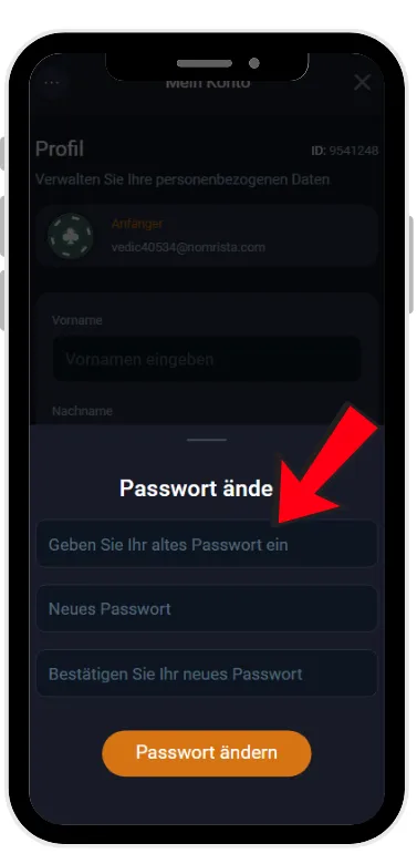 Vox Casino neues Passwort