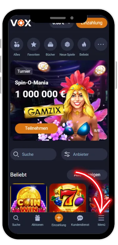 Öffnen Sie die offizielle Website