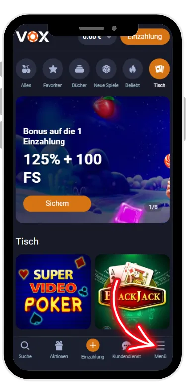 Öffnen Sie die offizielle Website
