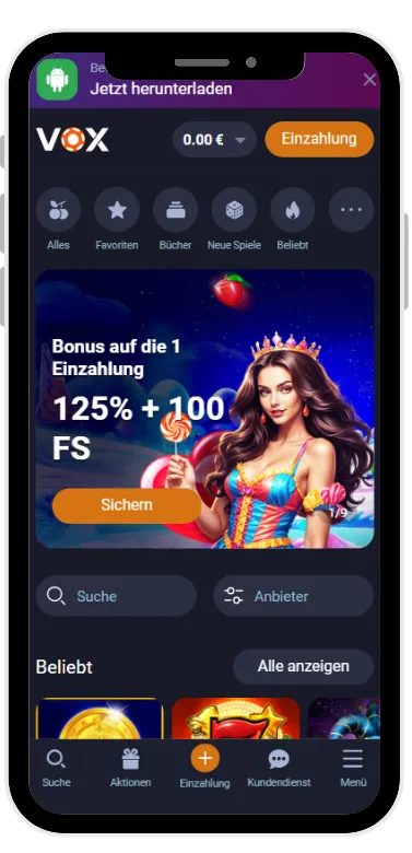 Vox Casino Anmeldung erfolgreich