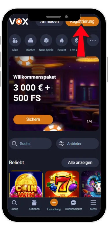 Vox Casino Registrierung