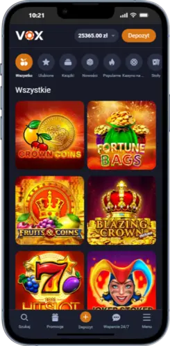 Krok 5 — Wybierz sloty i graj — Vox Casino